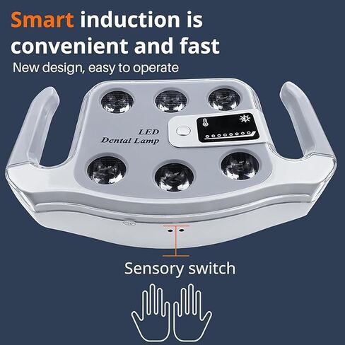 Mavdecll Dental Shadowless Light, Dental Oral Light Lamp with 6 LED Lens, 3 Axises Movement Flexible, 3500-5500K Adjustable, Ceiling Mounted, Fit 22/26mm Port in Kuwait