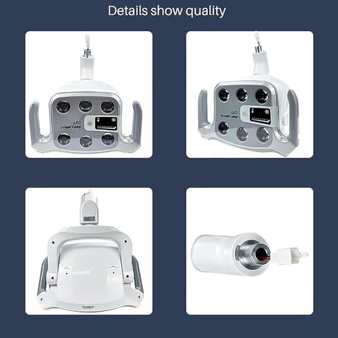 Mavdecll Dental Shadowless Light, Dental Oral Light Lamp with 6 LED Lens, 3 Axises Movement Flexible, 3500-5500K Adjustable, Ceiling Mounted, Fit 22/26mm Port in Kuwait