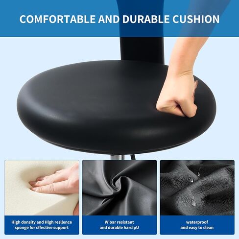 MINTOOTHPRO Adjustable Ergonomic Dental Stool with Back Support, Rolling Dentist Chair for Hygienists, Assistants, Black in Saudi Arabia
