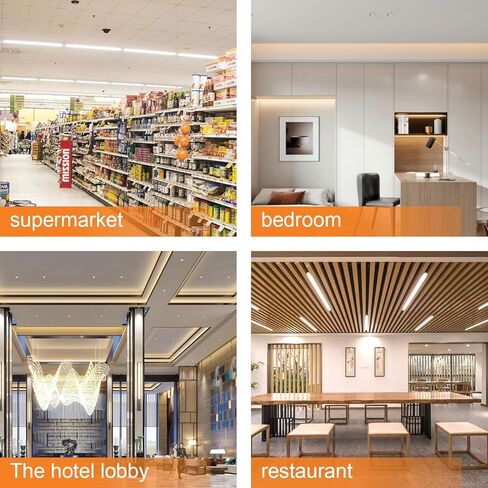 H&B Luxuries 20-Pack T8 LED 4FT Type A+B لمبات الإضاءة 18W، 2300LM، قاعدة G13، التوصيل والتشغيل أو تجاوز الصابورة، استبدال مصابيح الفلورسنت T8 T10 T12، UL وDLC (5000K) in Kuwait