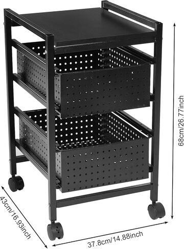 File Cart with Two Drawers and Locking Wheels for Office Organization and for Home Storage File Storage Cart in Saudi Arabia
