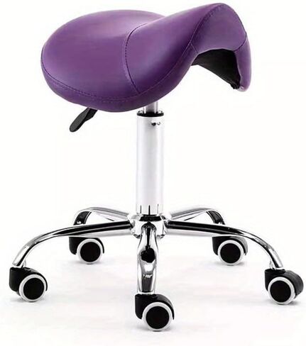 Ergonomic Rolling Saddle Stool - Hydraulic Adjustable Swivel Chair, 360° Rotating Armless Drafting Seat for Office, Kitchen, Clinic & Lab Use, A4 in Saudi Arabia