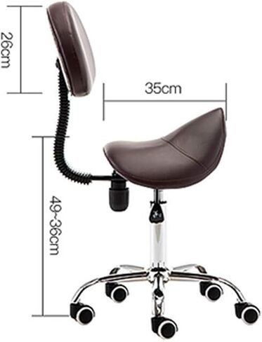 مقعد سرج أرجواني قابل للتعديل مع مسند ظهر - كرسي دوار متدحرج لطب الأسنان والصالون والعيادة واستخدام المختبر - تصميم مريح للراحة والتنقل in Kuwait