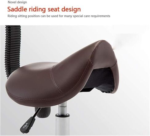 مقعد سرج أرجواني قابل للتعديل مع مسند ظهر - كرسي دوار متدحرج لطب الأسنان والصالون والعيادة واستخدام المختبر - تصميم مريح للراحة والتنقل in Kuwait