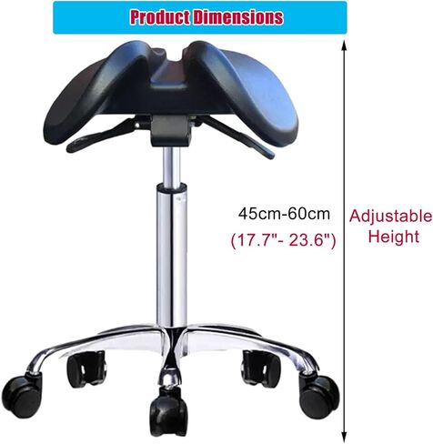 مقعد سرج مريح مع إمكانية تعديل الارتفاع، كرسي دوار هيدروليكي للمكتب واستخدام مصفف الأسنان والشعر، 17.7 بوصة - 23.6 بوصة (45-60 سم) ارتفاع المقعد قابل للتعديل in Kuwait