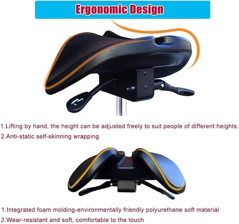 مقعد سرج مريح مع إمكانية تعديل الارتفاع، كرسي دوار هيدروليكي للمكتب واستخدام مصفف الأسنان والشعر، 17.7 بوصة - 23.6 بوصة (45-60 سم) ارتفاع المقعد قابل للتعديل in Kuwait