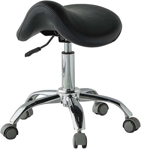 Ergonomic Adjustable Saddle Stool with Medical Wheels, Hydraulic Rolling Chair for Dentists & Hygienists, Easy Assembly Professional Stool (White Color) in Saudi Arabia