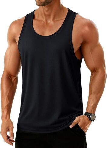 TACVASEN MENS تجريب الخزان أعلى upf 80+ y-back muscle قمصان سريعة جافة بلا أكمام قميص لسباحة الشاطئ الرياضي الرياضي الرياضي in Kuwait