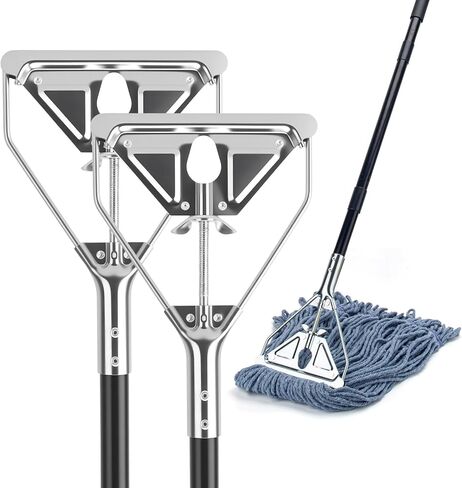KeFanta 60" Metal Mop Handle Commercial Heavy Duty, Quick Change Industrial Mop Stick Replacemet,Side Gate Mops Head Replacement Holder for Floor Cleaning in Saudi Arabia
