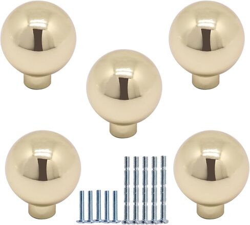 GDFYMI 5Pcs Black Zinc Alloy Cabinet Knob Round Ball Drawer pulls and Knobs Cabinet Handles with Screws 1 Inch in Saudi Arabia