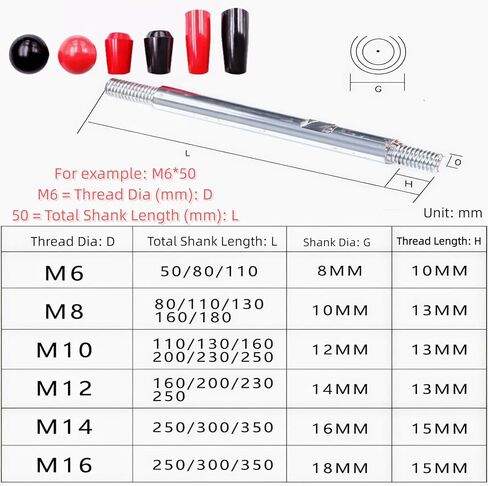 GUTAR 1 Pc 304 Stainless Steel Rotating Crank Clamping Lever Handle 5 Sizes (M6/M8/M10/M12/M14) 3 Styles Optional Machine Control Lever ball6 M14×300 in Saudi Arabia