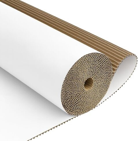 Corrugated Cardboard Roll, 17" x 236" Single Face Kraft Cushion Wrap, Longer & Thicker Cardboard Sheets Paper for Shipping, Packing, Box Filler, Furniture Protection, DIY Crafts & Gift Packaging in Saudi Arabia