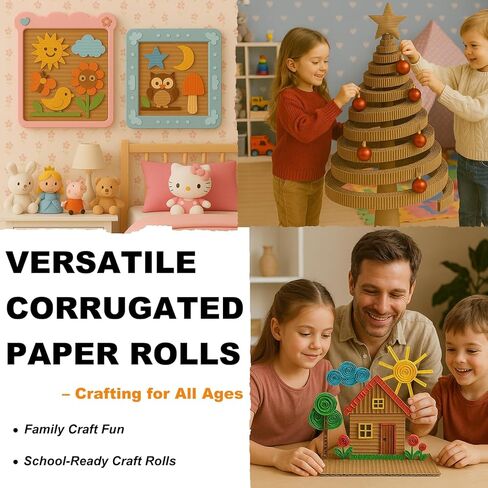 Corrugated Cardboard Roll, 17" x 236" Single Face Kraft Cushion Wrap, Longer & Thicker Cardboard Sheets Paper for Shipping, Packing, Box Filler, Furniture Protection, DIY Crafts & Gift Packaging in Saudi Arabia