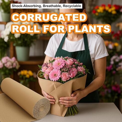 Corrugated Cardboard Roll, 17" x 236" Single Face Kraft Cushion Wrap, Longer & Thicker Cardboard Sheets Paper for Shipping, Packing, Box Filler, Furniture Protection, DIY Crafts & Gift Packaging in Saudi Arabia