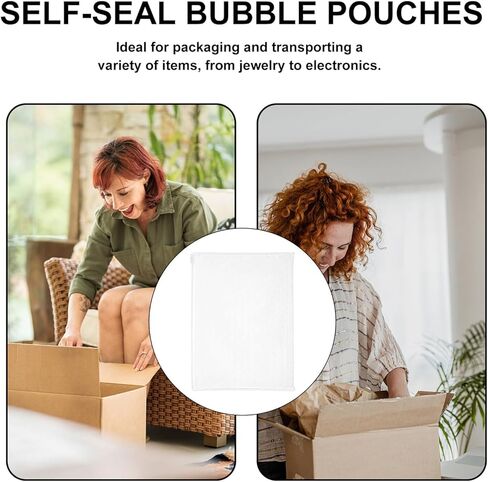 Holibanna 10pcs 0.25mm Bubble Pouches Self-sealing Closure, Protective Cushioning Bags 21x16cm for Shipping, Mailing, Moving, and Storage Packaging Supplies in Saudi Arabia