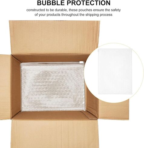Holibanna 10pcs 0.25mm Bubble Pouches Self-sealing Closure, Protective Cushioning Bags 21x16cm for Shipping, Mailing, Moving, and Storage Packaging Supplies in Saudi Arabia