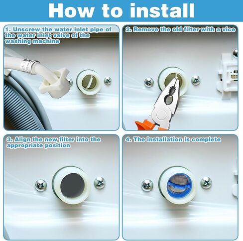 20Pcs Washing Machine Water Filter, Washing Machine Water Inlet Valve Washing Machine Filter Hose Washer with Screen Filter, Washing Machine Hose Filter Inline Water Filter Washing Machine Inlet Valve in Saudi Arabia