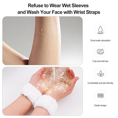 4 Pairs Face Washing Wristbands, Absorbent Wristbands for Washing Face in Saudi Arabia
