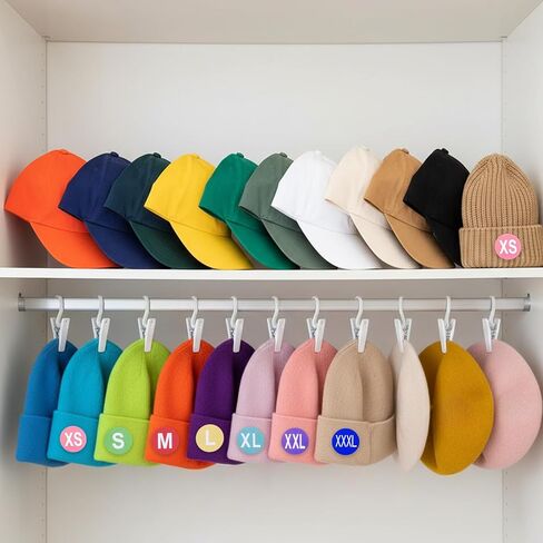 4000 Pcs Clothing Size Stickers Labels Holder Organizer and Wall Mount Acrylic Sticker Roll Holder Dispenser, 7 Sizes XS to 2XL, Round Stickers for Clothing Retail in Saudi Arabia