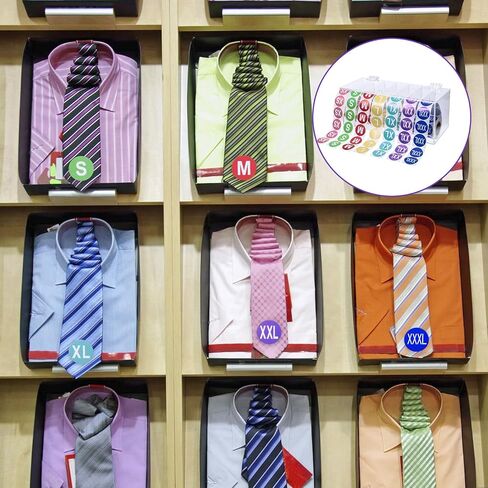 4000 Pcs Clothing Size Stickers Labels Holder Organizer and Wall Mount Acrylic Sticker Roll Holder Dispenser, 7 Sizes XS to 2XL, Round Stickers for Clothing Retail in Saudi Arabia