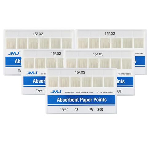 JMU 5 Pack Absorbent Paper Points .04 Taper #20, Spill-Proof Box, 100pcs/Pack in Saudi Arabia