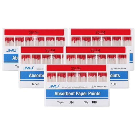 JMU 5 Pack Absorbent Paper Points .04 Taper #20, Spill-Proof Box, 100pcs/Pack in Saudi Arabia