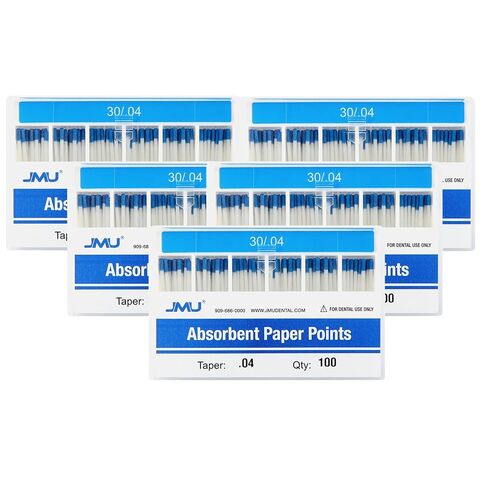 JMU 5 Pack Absorbent Paper Points .04 Taper #20, Spill-Proof Box, 100pcs/Pack in Saudi Arabia