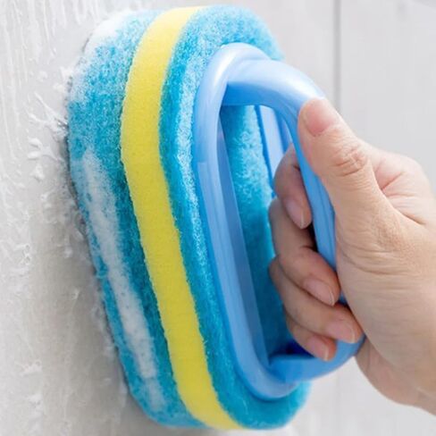 Thickened Cleaning Brush with Handle Kitchen Sponge Scrubber Cleaning Tool in Saudi Arabia