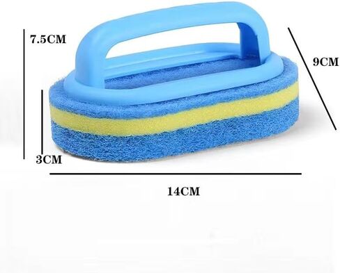 Thickened Cleaning Brush with Handle Kitchen Sponge Scrubber Cleaning Tool in Saudi Arabia
