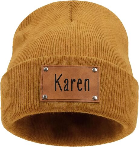 Custom Baby Beanie Hat Newborn Beanies Baby Boy Girl Leather Patch Winter Beanies for Infant Kids Toddler Adults in Kuwait