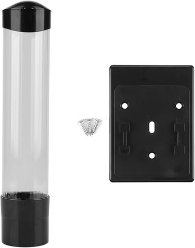 Dioche Cone Cup Dispenser 60-80 Cups Paper Plastic Cup Dispenser - One Touch Button Holder, ABS & PC Material, Easy Installation, Versatile for Home & Office (Black) in Saudi Arabia