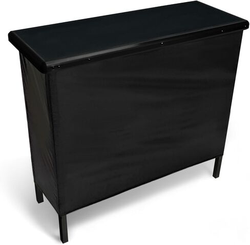 طاولة بار محمولة جديدة ومحسنة من بارتي لايف مع أضواء LED، جهاز تحكم لاسلكي، أرجل قابلة للطي، 2 تنورة بار، رف تخزين عالي التحمل وحقيبة حمل - أسود in Kuwait