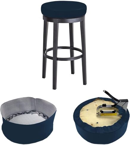 Bar Stool Replacement Cover Round DIY Staple On Heavy Duty Commercial Vinyl Restaurant Kitchen Office Exam Chair (14 inch Diameter, Black) in Saudi Arabia