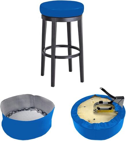 Bar Stool Replacement Cover Round DIY Staple On Heavy Duty Commercial Vinyl Restaurant Kitchen Office Exam Chair (14 inch Diameter, Black) in Saudi Arabia