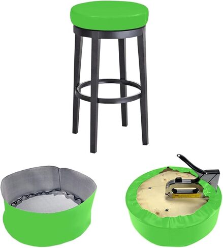 Bar Stool Replacement Cover Round DIY Staple On Heavy Duty Commercial Vinyl Restaurant Kitchen Office Exam Chair (14 inch Diameter, Black) in Saudi Arabia