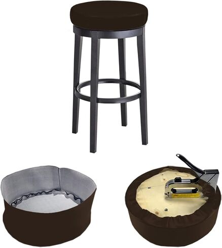 Bar Stool Replacement Cover Round DIY Staple On Heavy Duty Commercial Vinyl Restaurant Kitchen Office Exam Chair (14 inch Diameter, Black) in Saudi Arabia