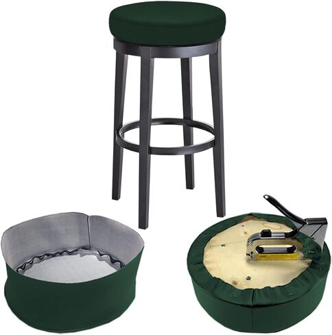 Bar Stool Replacement Cover Round DIY Staple On Heavy Duty Commercial Vinyl Restaurant Kitchen Office Exam Chair (14 inch Diameter, Black) in Saudi Arabia