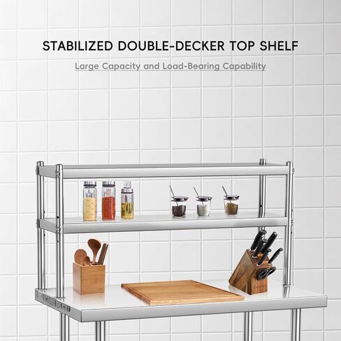 Commercial Stainless Steel Prep Table with Adjustable Shelves and Side Hooks, 36" X 24" Heavy Duty Workstation for Restaurant, Kitchen, or Workshop in Saudi Arabia