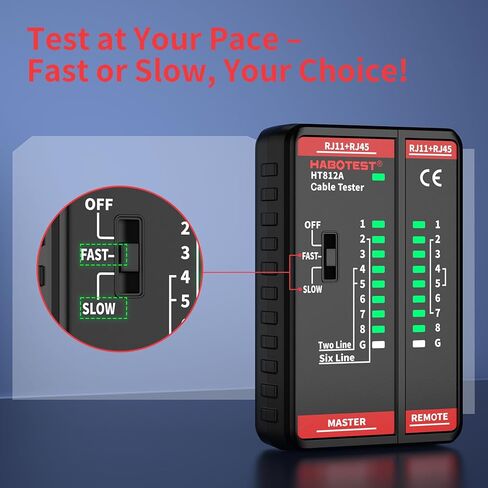 Network Ethernet Cable Tester for LAN RJ45 RJ11 CAT5 CAT5E CAT6 CAT6A CAT7, Ethernet Wire Tester Tool UTP/STP Continuity Test for Telephone Line Finder Home Repair (HT812A) in Saudi Arabia