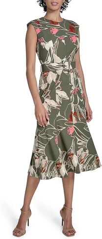 Calvin Klein Women's Solid Flounce Dress in Saudi Arabia