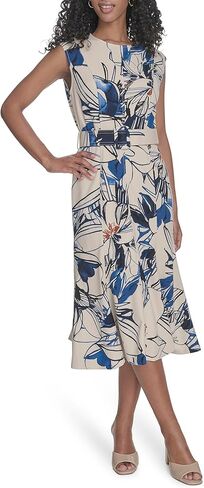 Calvin Klein Women's Solid Flounce Dress in Saudi Arabia