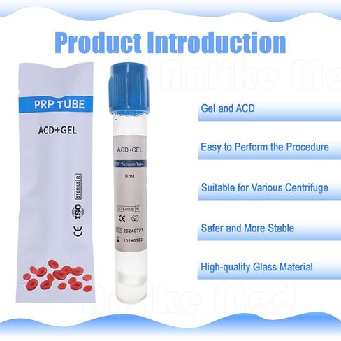 أنابيب PRP سعة 10 مل لنظام PRP ومحلول ACD A وأنبوب جل زجاجي لفصل PRP (20 عبوة) (أزرق - 20 قطعة) in Saudi Arabia