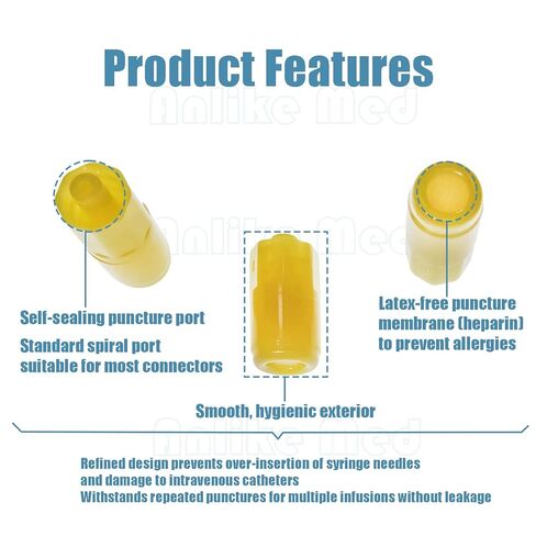 Disposable Heparin Cap for IV Cannula,Medical Lock Valve for Animal Veterinary and Laboratory (200, Yellow) in Saudi Arabia