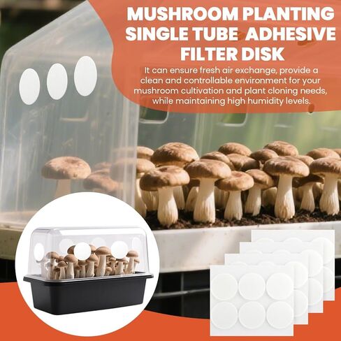 24 Pcs 2.5" Monotub Adhesive Filter Disks, 2MM Thick Synthetic Filter Paper Stickers, Monotub Filters for Mushroom Growing Supplies Filters Pad Replacements(2mm) in Saudi Arabia
