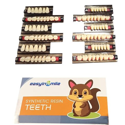 Smileheven أكريليك راتينج أسنان صناعية أسنان صناعية راتينج أسنان كاملة 84 قطعة / صندوق لاستبدال حفلات الهالوين (A3 438 U38 32) in Kuwait