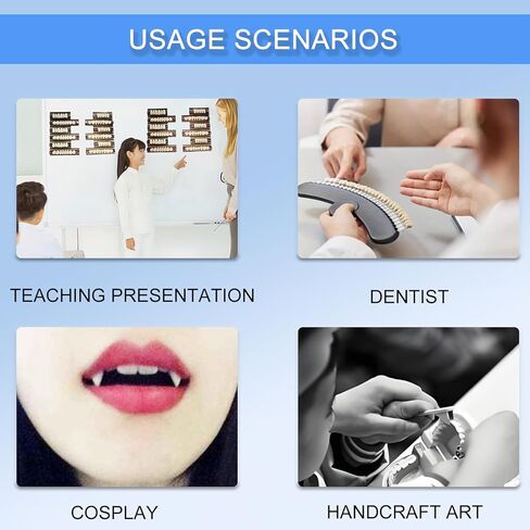 Smileheven أكريليك راتينج أسنان صناعية أسنان صناعية راتينج أسنان كاملة 84 قطعة / صندوق لاستبدال حفلات الهالوين (A3 438 U38 32) in Kuwait