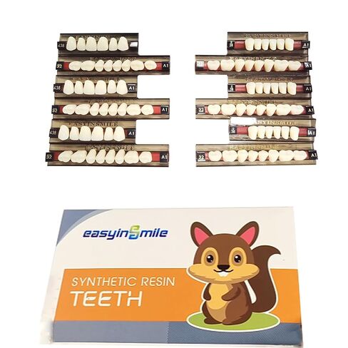 Smileheven أكريليك راتينج أسنان صناعية أسنان صناعية راتينج أسنان كاملة 84 قطعة / صندوق لاستبدال حفلات الهالوين (A3 438 U38 32) in Kuwait