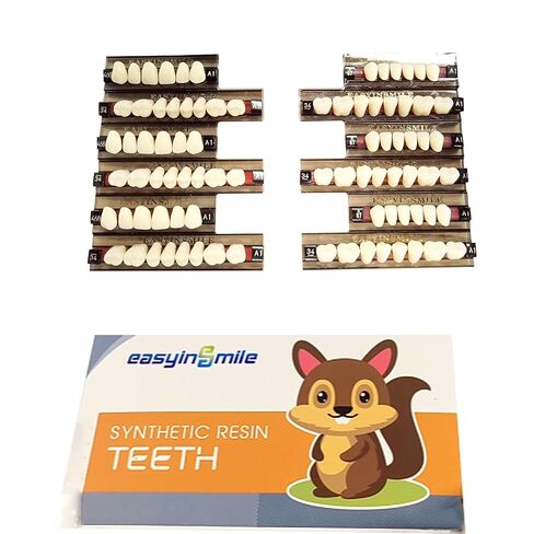 Smileheven أكريليك راتينج أسنان صناعية أسنان صناعية راتينج أسنان كاملة 84 قطعة / صندوق لاستبدال حفلات الهالوين (A3 438 U38 32) in Kuwait