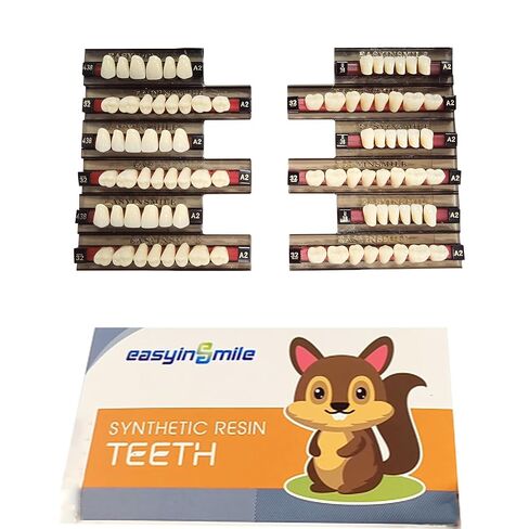 Smileheven أكريليك راتينج أسنان صناعية أسنان صناعية راتينج أسنان كاملة 84 قطعة / صندوق لاستبدال حفلات الهالوين (A3 438 U38 32) in Kuwait