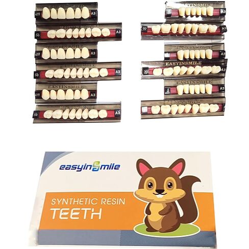 Smileheven أكريليك راتينج أسنان صناعية أسنان صناعية راتينج أسنان كاملة 84 قطعة / صندوق لاستبدال حفلات الهالوين (A3 438 U38 32) in Kuwait